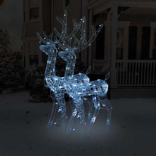 VIDAXL  Acrylic Reindeer Christmas Decorations 2 PCs 120 Cm Cold White