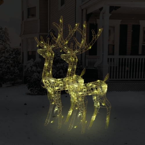 VIDAXL  Acrylic Reindeer Christmas Decorations 2 PCs 120 Cm Warm White