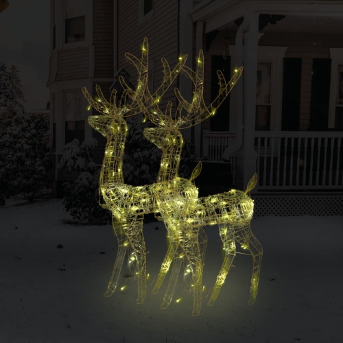 vidaXL Acrylic Reindeer Christmas Decorations 2 pcs 120 cm Warm White