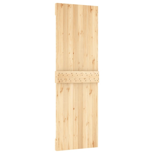 VidaXL – Porte de grange coulissante NARVIK de 27 x 6 po en pin massif, brun naturel, sans trousse de quincaillerie