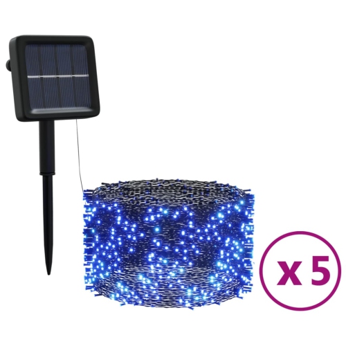 VIDAXL  Solar Fairy Lights 5 PCs 5X200 Led Blue Indoor Outdoor