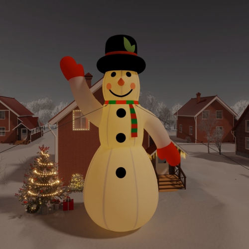 VIDAXL  Christmas Inflatable Snowman With Leds 1000 Cm