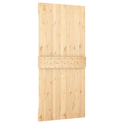 VidaXL – Porte de grange coulissante NARVIK de 37 x 4&nbsp;po en pin massif, brun naturel, sans trousse de quincaillerie