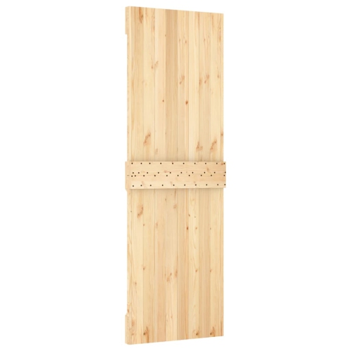 vidaXL NARVIK 27.6"x82.7" Solid Pine Wood Sliding Barn Door, Natural Brown, No Hardware Kits