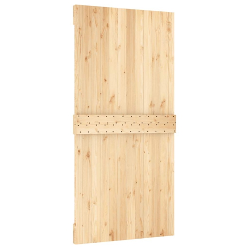 vidaXL NARVIK 39.4"x82.7" Solid Pine Wood Sliding Barn Door, Natural Brown, No Hardware Kits