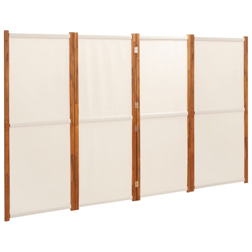 VIDAXL  4-Panel Room Divider Cream 280X180 Cm In White