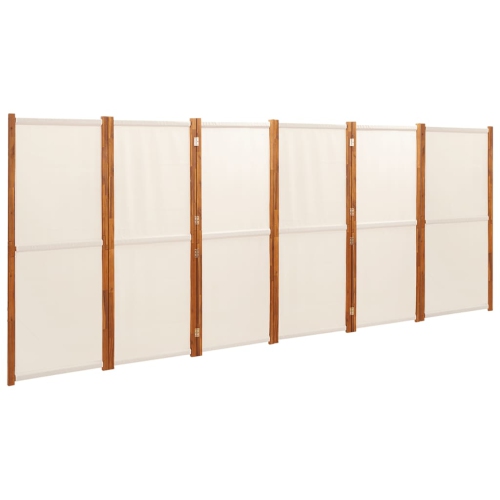 VIDAXL  6-Panel Room Divider Cream 420X180 Cm In White