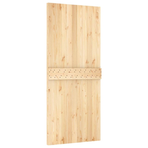 vidaXL NARVIK 35.4"x82.7" Solid Pine Wood Sliding Barn Door, Natural Brown, No Hardware Kits