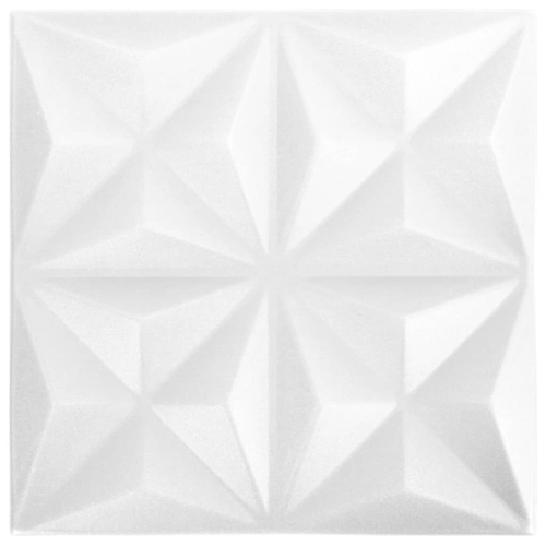 VIDAXL  3D Wall Panels 12 PCs 50X50 Cm Origami 3 M² In White