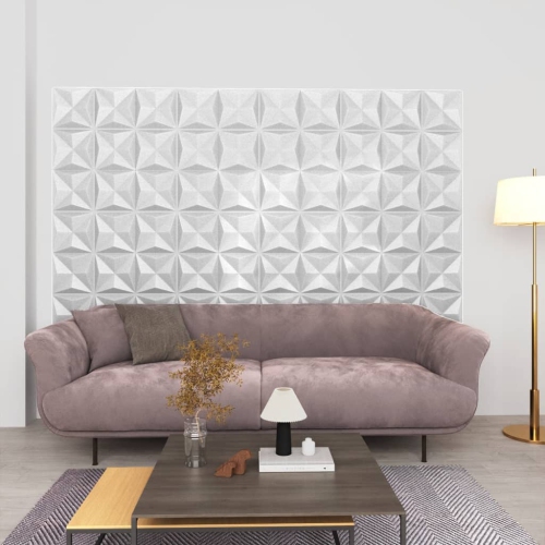 vidaXL 3D Wall Panels 12 pcs 50x50 cm Origami White 3 m²