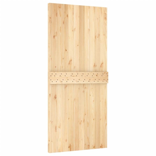 vidaXL NARVIK 37.4"x82.7" Solid Pine Wood Sliding Barn Door, Natural Brown, No Hardware Kits