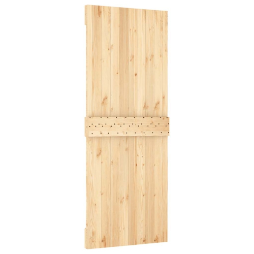 vidaXL NARVIK 31.5"x82.7" Solid Pine Wood Sliding Barn Door, Natural Brown, No Hardware Kits