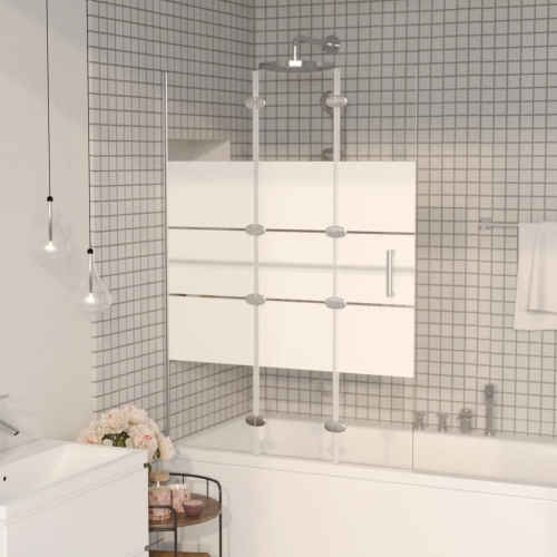 vidaXL Folding Shower Enclosure ESG 100x140 cm White