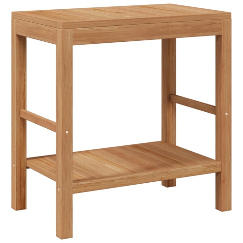 vidaXL Bathroom Vanity Cabinet Solid Teak with Riverstone Sink