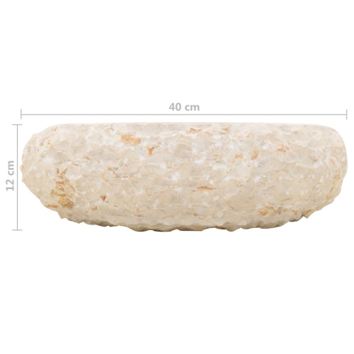 vidaXL Bathroom Vanity Cabinet Solid Teak with Sink Marble Cream