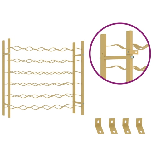 vidaXL Wine Rack for 36 Bottles Gold Metal