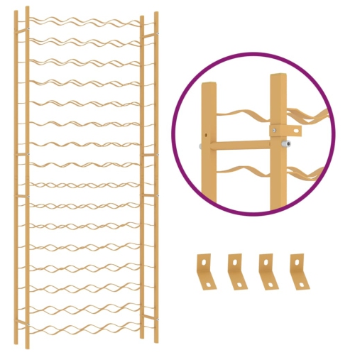 vidaXL Wine Rack for 96 Bottles Gold Metal