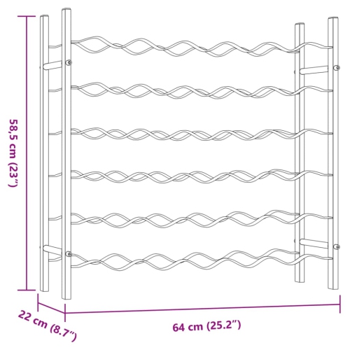 vidaXL Wine Rack for 36 Bottles White Metal