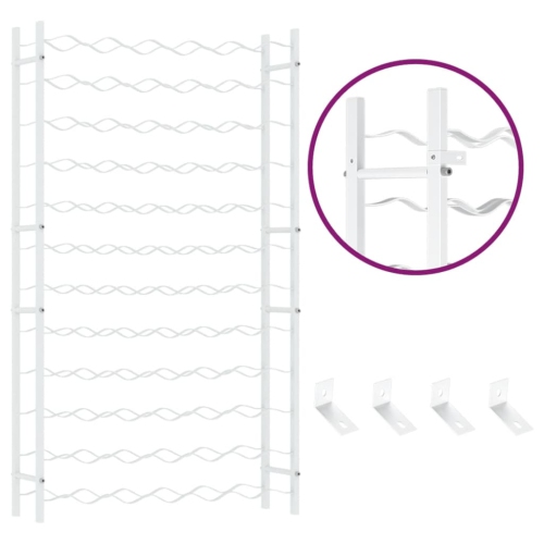 vidaXL Wine Rack for 72 Bottles White Metal