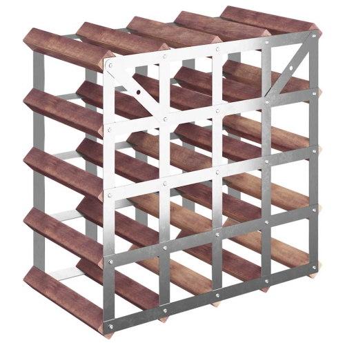 vidaXL Wine Rack for 20 Bottles Brown Solid Wood Pine