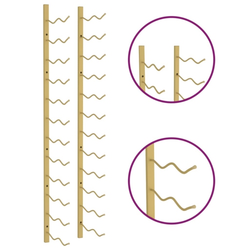 Support à bouteilles mural pour 24 bouteilles de vin Gold Iron de vidaXL