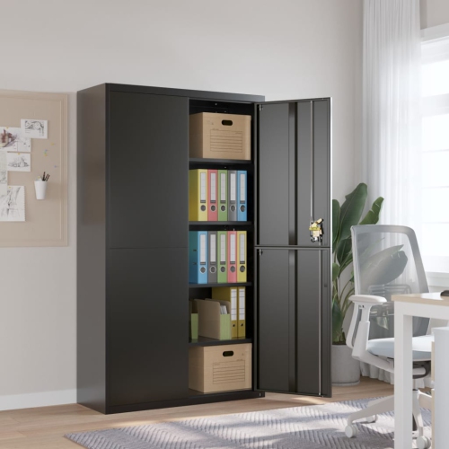 vidaXL File Cabinet Black 105x40x180 cm Steel