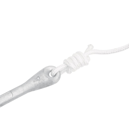 vidaXL Folding Anchor with Rope Silver 6 kg Hot Dip Galvanized Cast Iron