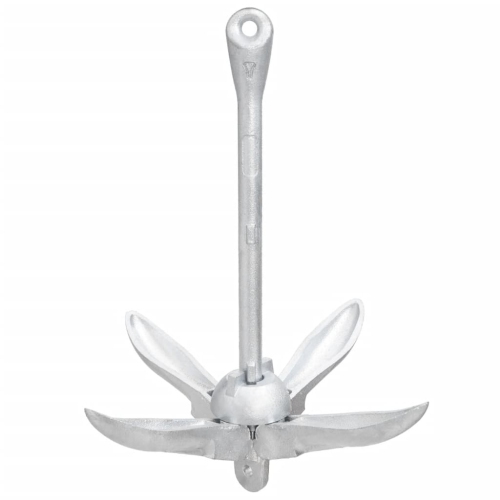 vidaXL Folding Anchor Silver 1.5 kg Malleable Iron
