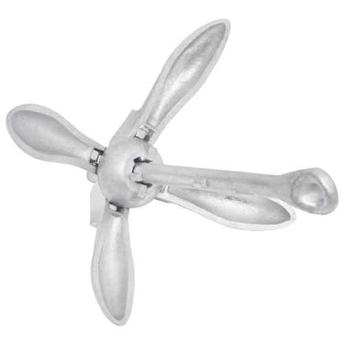 vidaXL Folding Anchor Silver 1.5 kg Malleable Iron