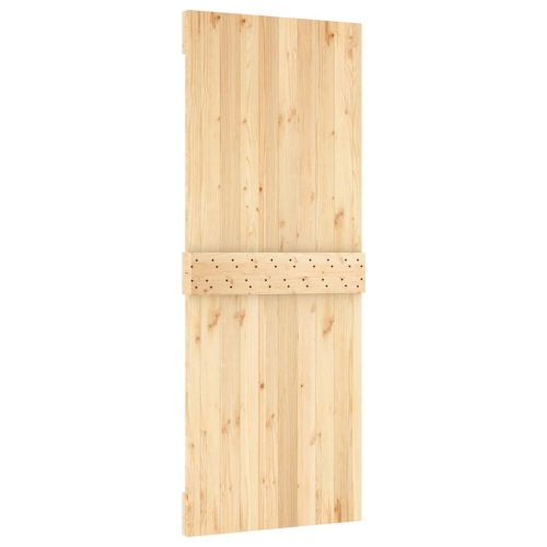 vidaXL NARVIK 31.5"x82.7" Solid Pine Wood Sliding Barn Door, Natural Brown, No Hardware Kits