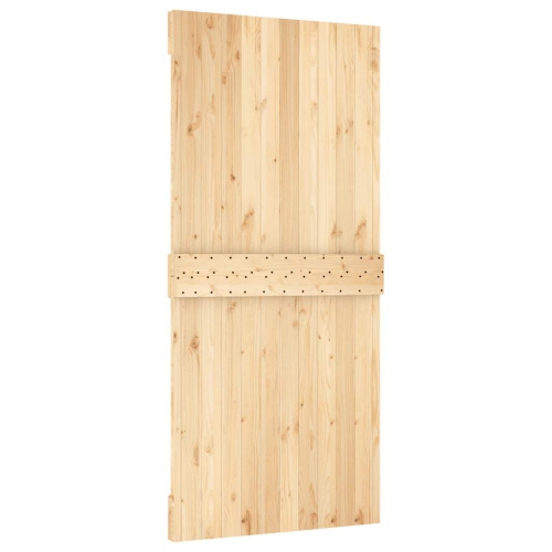 vidaXL NARVIK 37.4"x82.7" Solid Pine Wood Sliding Barn Door, Natural Brown, No Hardware Kits