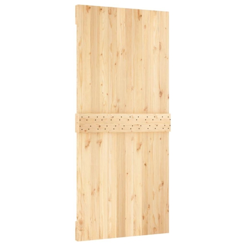 vidaXL NARVIK 37.4"x82.7" Solid Pine Wood Sliding Barn Door, Natural Brown, No Hardware Kits