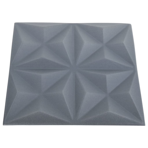 vidaXL 3D Wall Panels 24 pcs 50x50 cm Origami Grey 6 m²