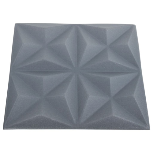 vidaXL 3D Wall Panels 48 pcs 50x50 cm Origami Grey 12 m²
