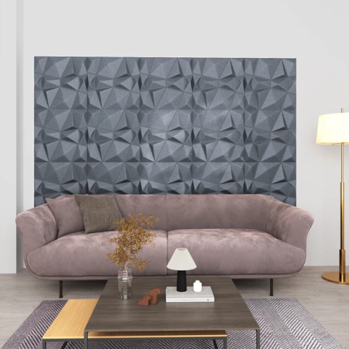 VIDAXL  3D Wall Panels 24 PCs 50X50 Cm Diamond Grey 6 M²