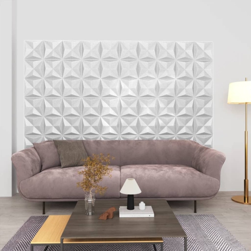 vidaXL 3D Wall Panels 24 pcs 50x50 cm Origami White 6 m²