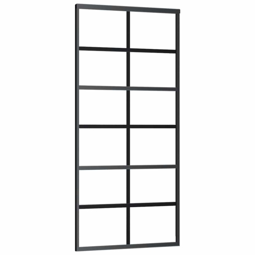 VIDAXL  Sliding Door Esg Glass And Aluminium 90X205 Cm In Black