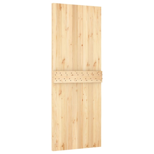vidaXL NARVIK 31.5"x82.7" Solid Pine Wood Sliding Barn Door, Natural Brown, No Hardware Kits