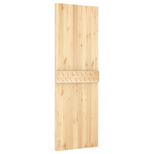 vidaXL NARVIK 27.6"x82.7" Solid Pine Wood Sliding Barn Door, Natural Brown, No Hardware Kits