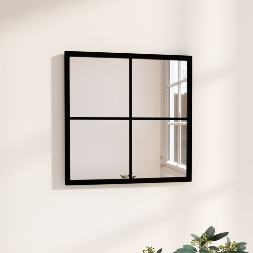 VIDAXL  Wall Mirror Black 40X40 Cm Metal