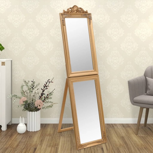 vidaXL Free-Standing Mirror Gold 40x160 cm