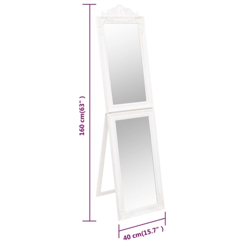 vidaXL Free-Standing Mirror White 40x160 cm