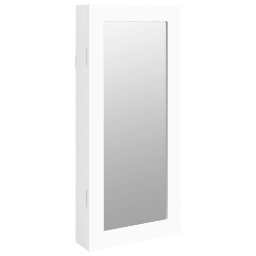 Meuble à bijoux miroir mural blanc de 30 x 8,5 x 67&nbsp;cm de vidaXL