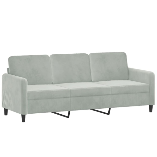 vidaXL 3 Piece Sofa Set Light Grey Velvet