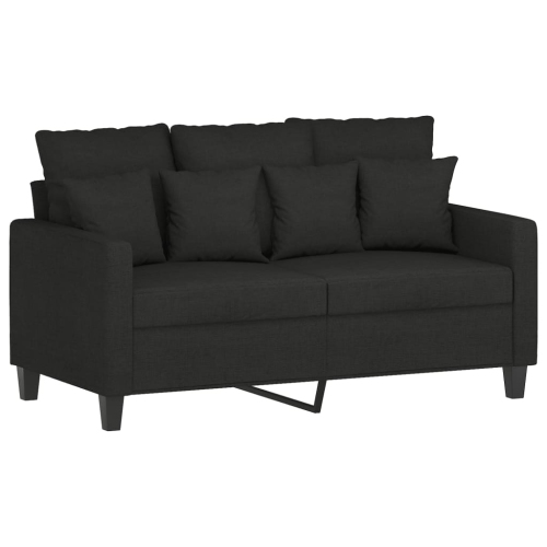 vidaXL 3 Piece Sofa Set with Pillows Black Fabric