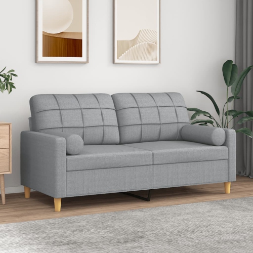 Sofa à 2 sièges avec coussins décoratifs 140&nbsp;cm gris pâle de vidaXL