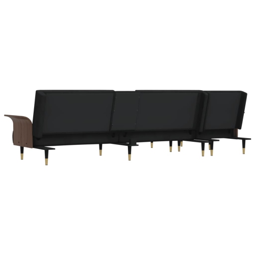 vidaXL L-shaped Sofa Black 279x140x70 cm Velvet