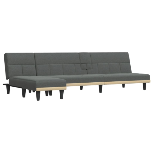 VIDAXL  L-Shaped Sofa Bed Dark 255X140X70 Cm Fabric In Grey