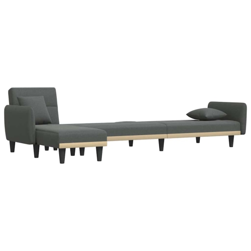 vidaXL L-shaped Sofa Bed Dark Grey 275x140x70 cm Fabric