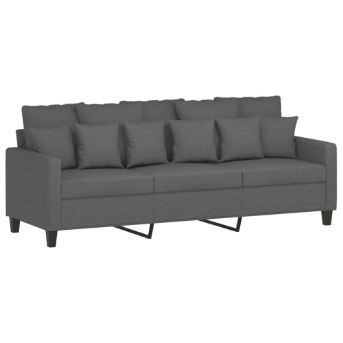 vidaXL 4 Piece Sofa Set with Pillows Dark Grey Fabric